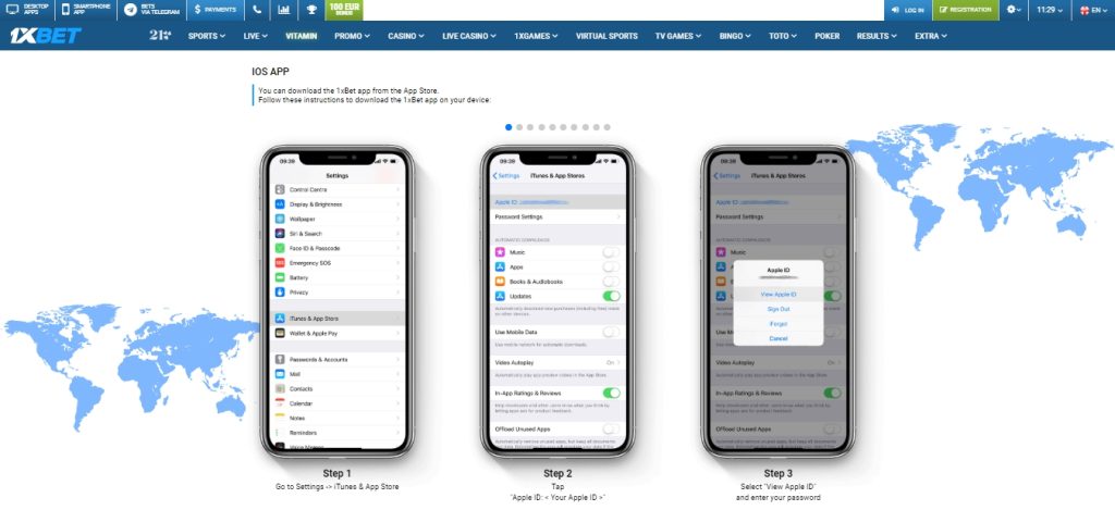 Télécharger l’application 1xBet sur iPhone (iOS)